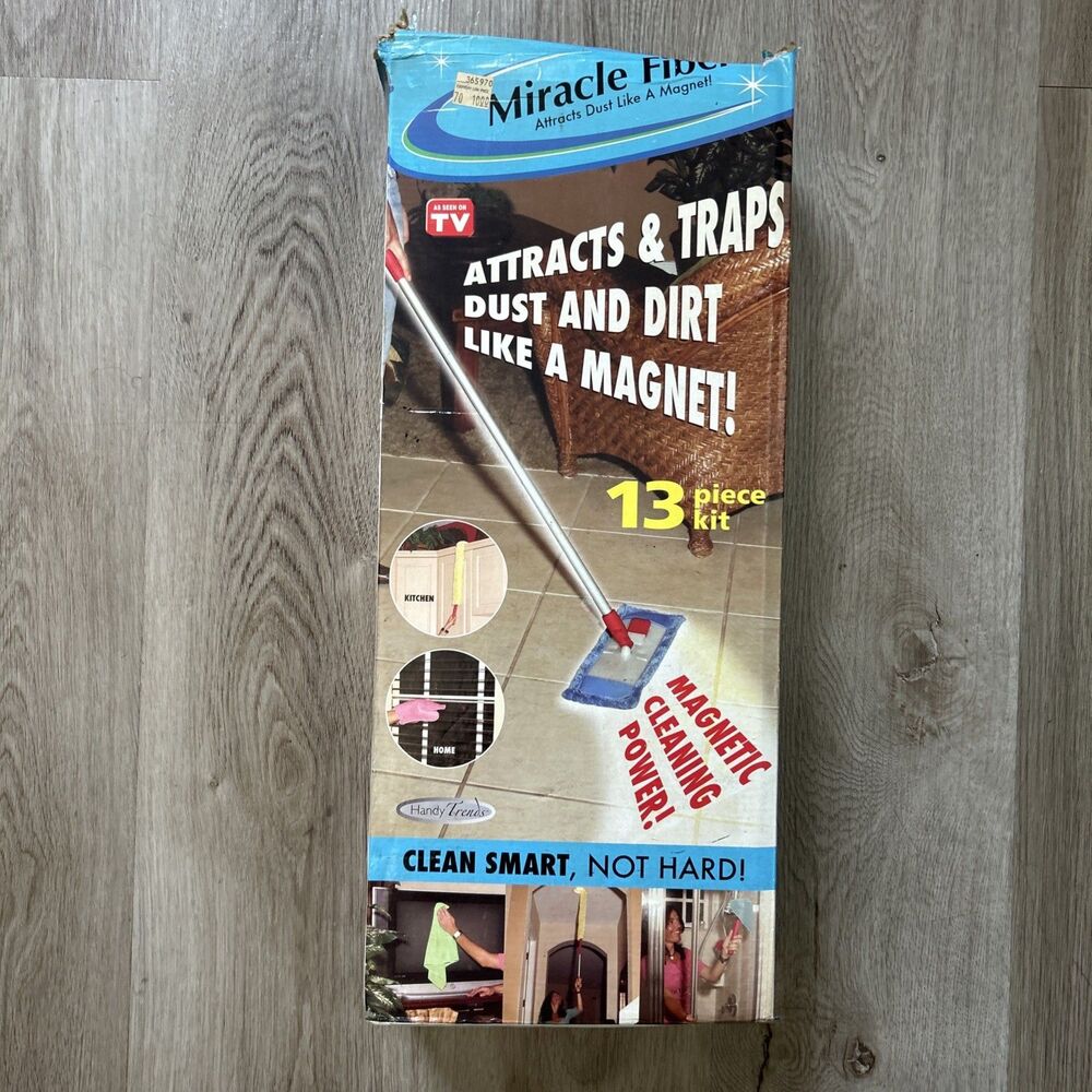 Miracle Fiber Dusting Pad Dust Mop Cleaner Buffer Cleaning Set Model 00638 NEW